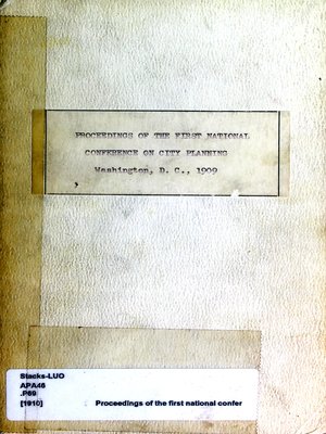 cover image of Proceedings of the First National Conference on City Planning